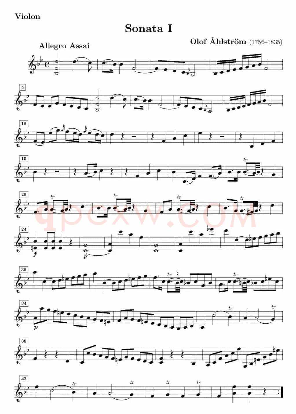 Sonata I（阿尔斯顿作曲版）