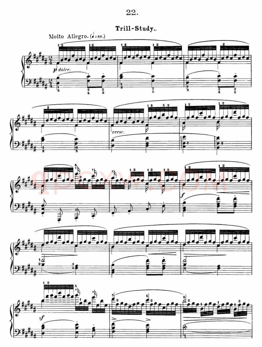 50首车尔尼Op.740钢琴手指灵巧技术练习曲(NO.22)