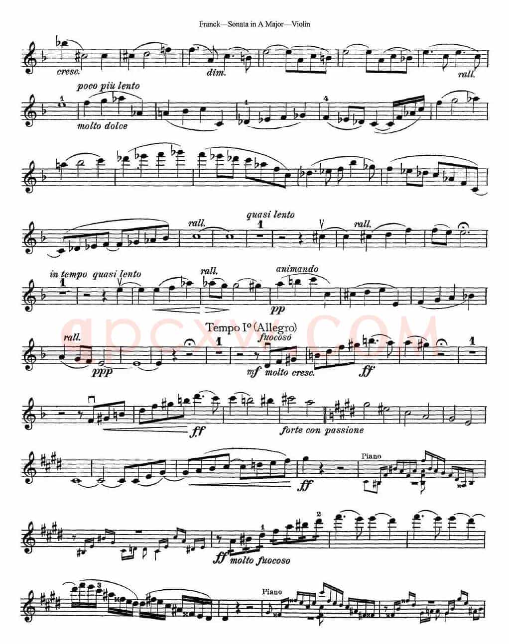 Franck Sonata in A Major