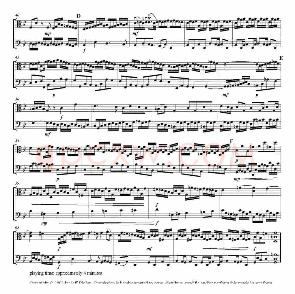 Little Fugue in G Minor（G小调小赋格曲、中提琴+大提琴）