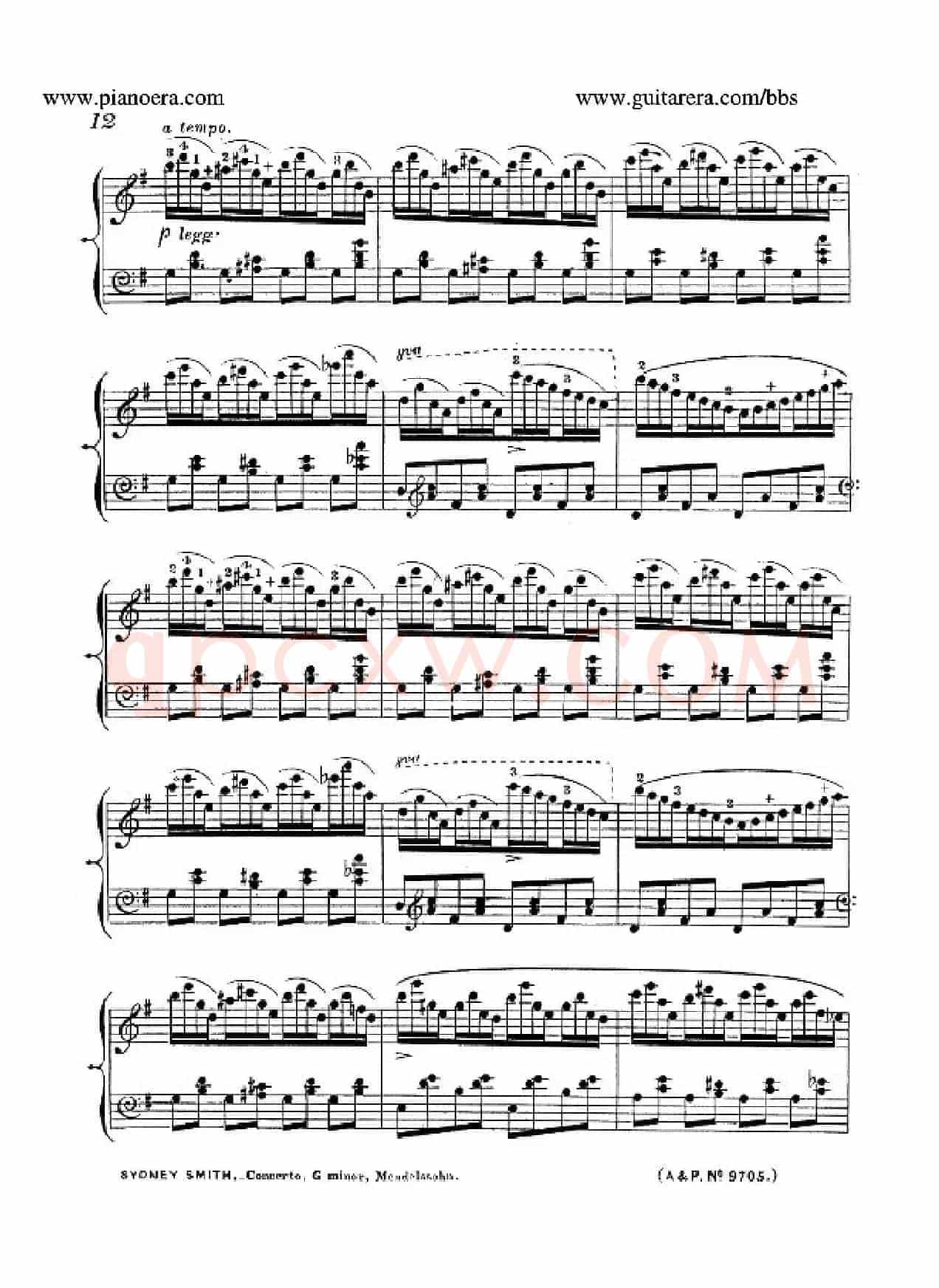 Piano Concerto No.1 in g Minor Op.25（g小调第一钢琴协奏曲·钢琴独奏）