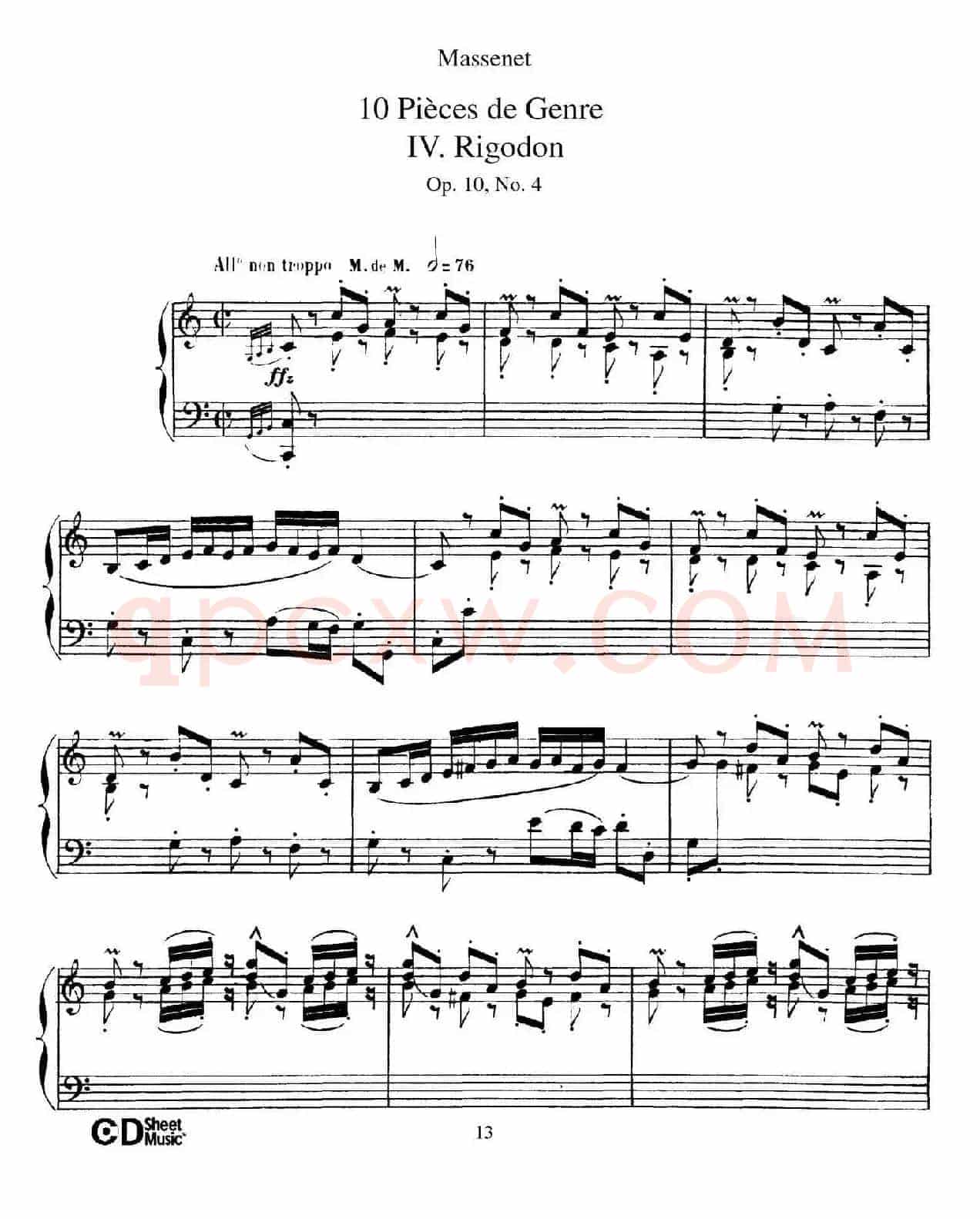 Dix Pièces de Genre Op.10（10首个性小品·Ⅳ）