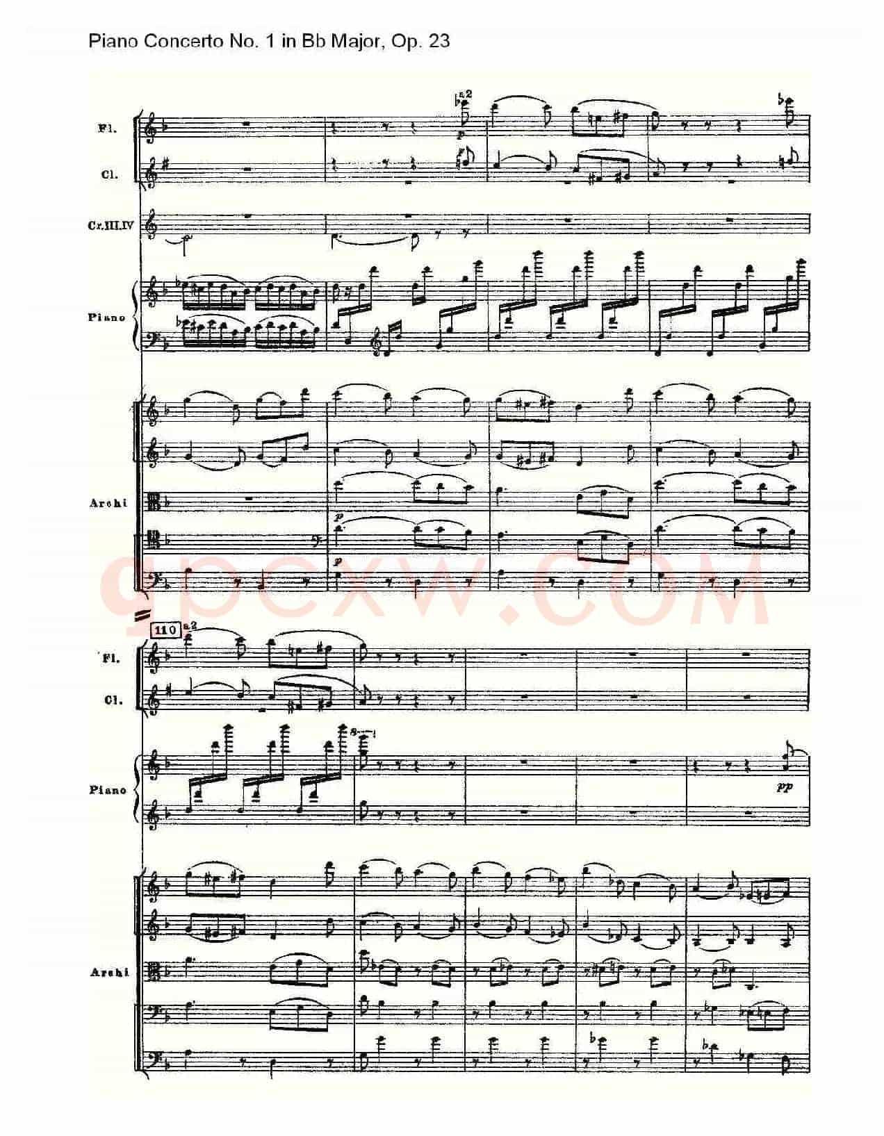 Bb大调第一钢琴协奏曲,Op.23第二乐章