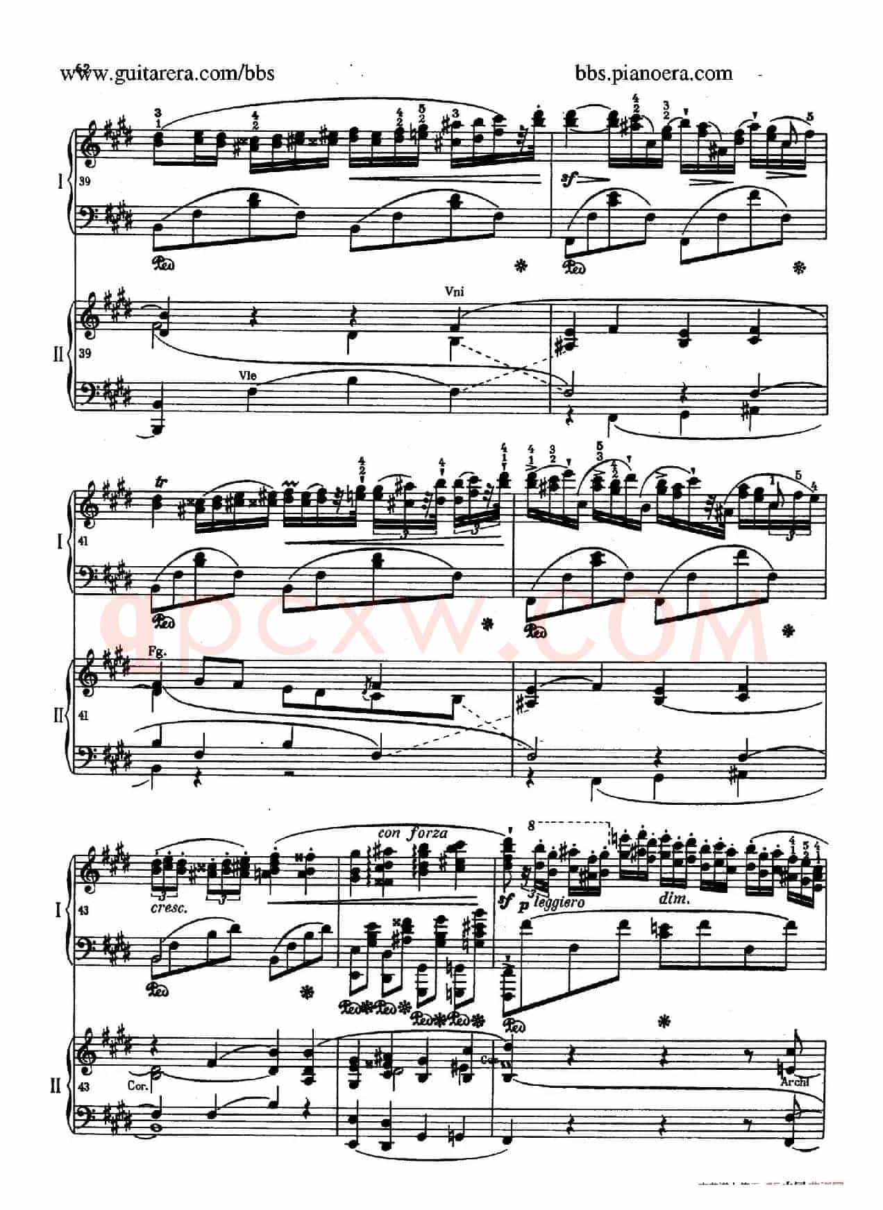 e小调第一钢琴协奏曲 Op.11（双钢琴版·第二乐章）