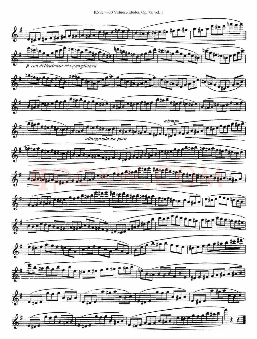 柯勒30首高级长笛练习曲作品75号（NO.10）
