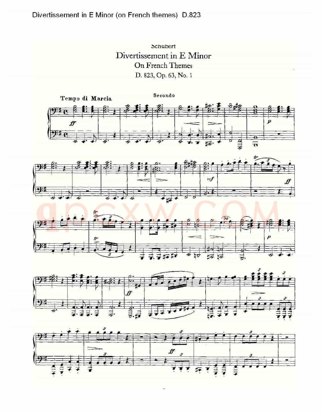 Divertissement in E Minor(on French themes)