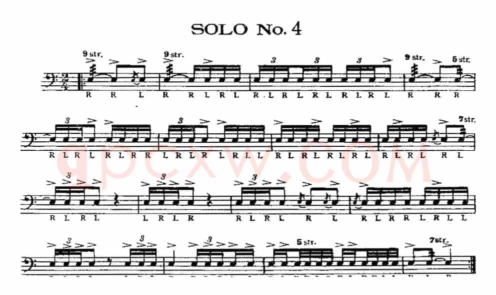 美国军鼓 SOLO No.1—5 （爵士鼓谱）
