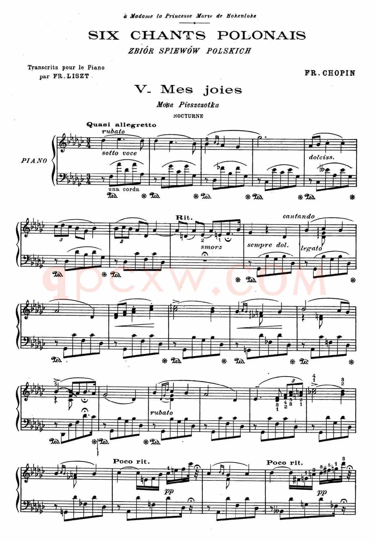 6 Chants Polonais S.480（6首波兰歌曲·Ⅴ）