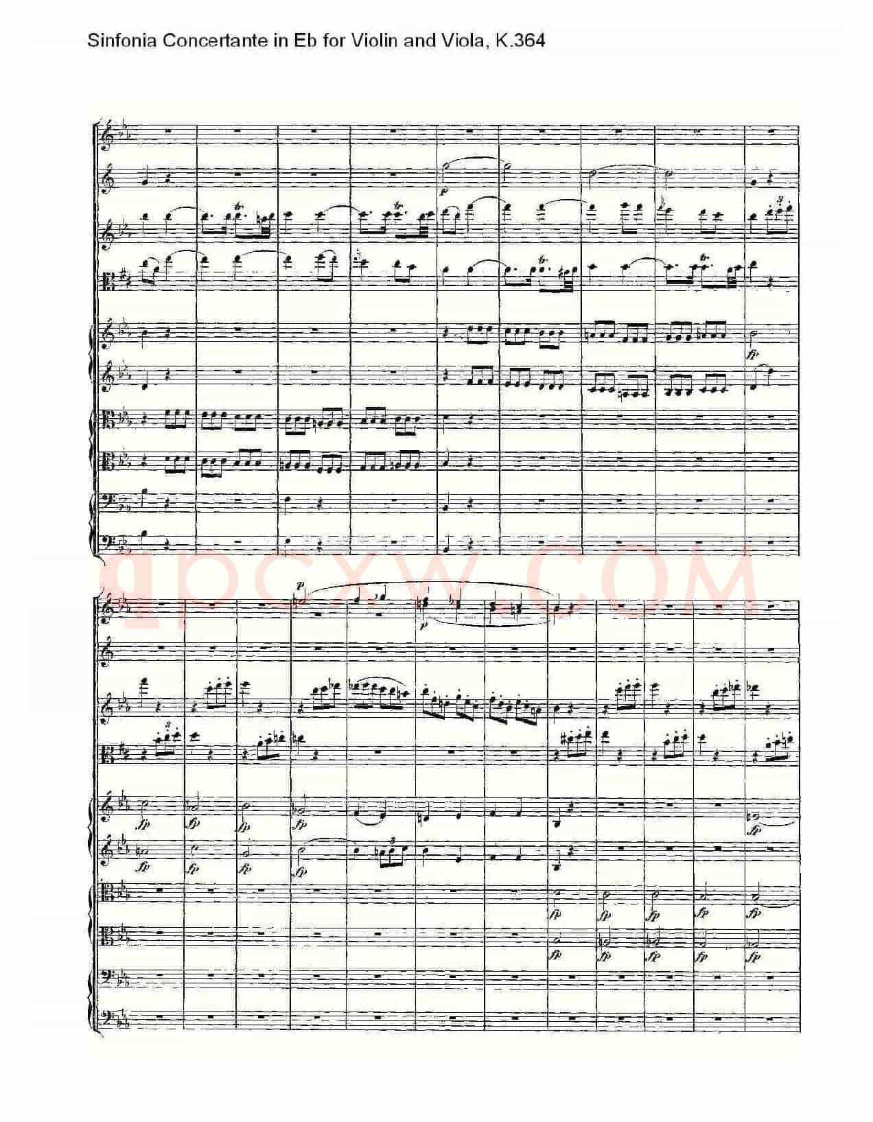 Eb调小提琴与中提琴炫技序曲, K.364(二)