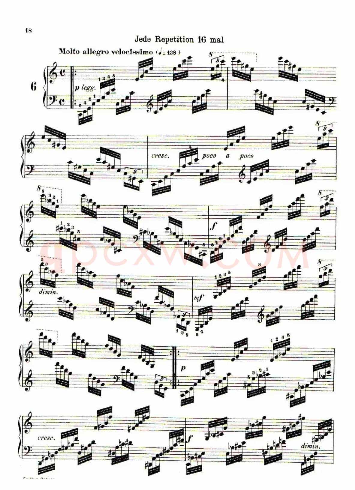 School of the Virtuoso Op.365(60首钢琴高级练习曲·6)