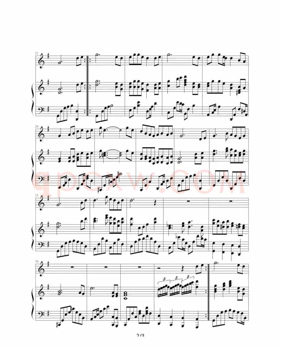 祝福（钢琴伴奏谱）（丁晓雯词 郭子曲、车路遥配伴奏）