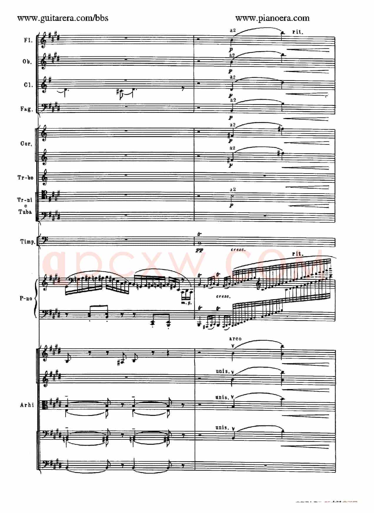 c小调第二钢琴协奏曲 Op.18（第二乐章总谱）