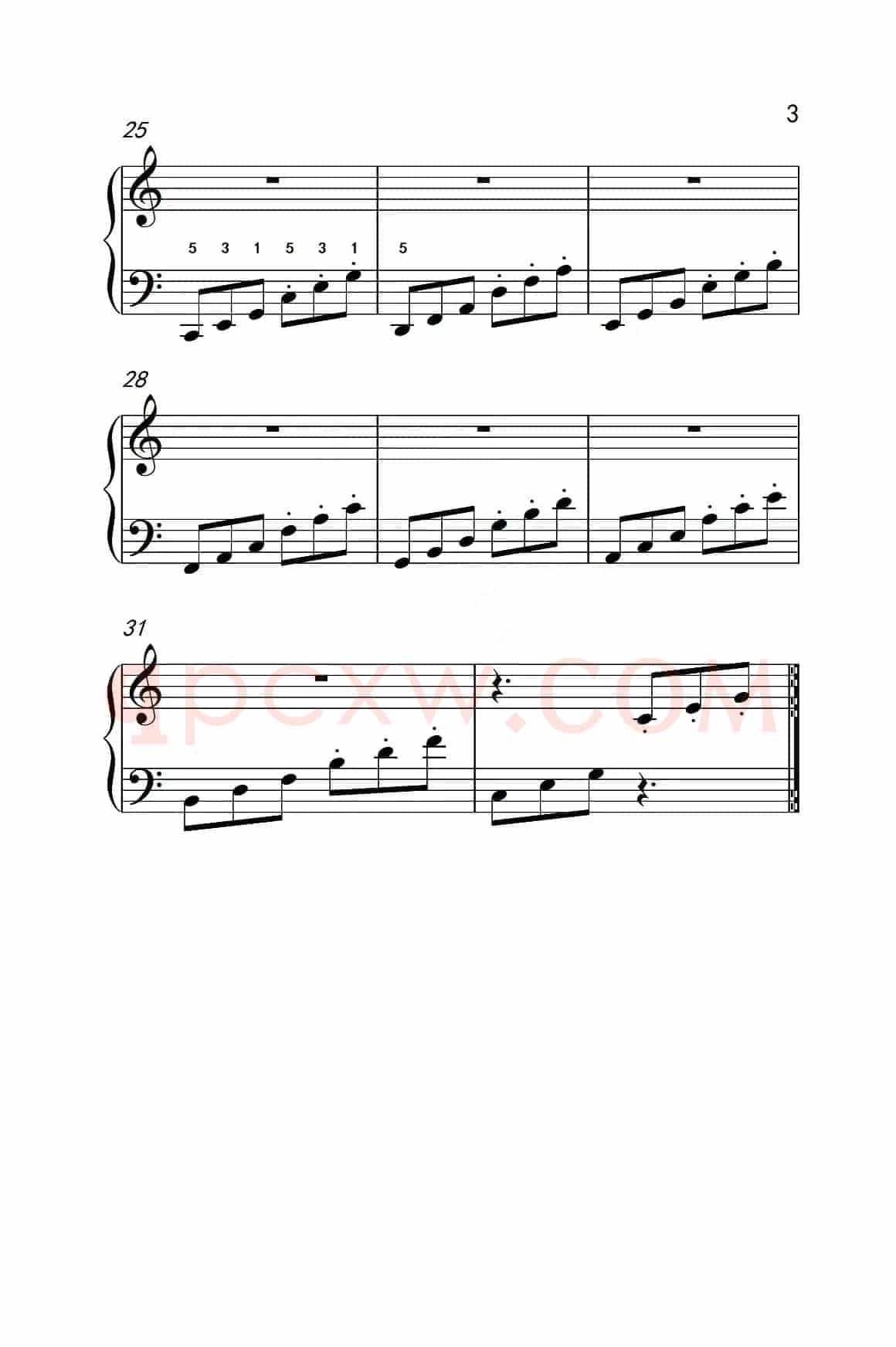 跳音练习 11（儿童钢琴手指练习 2）