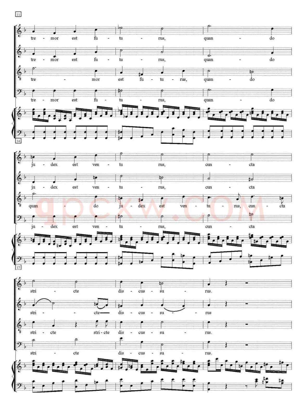 N°2 Dies irae（萨克斯四重奏+钢琴伴奏）