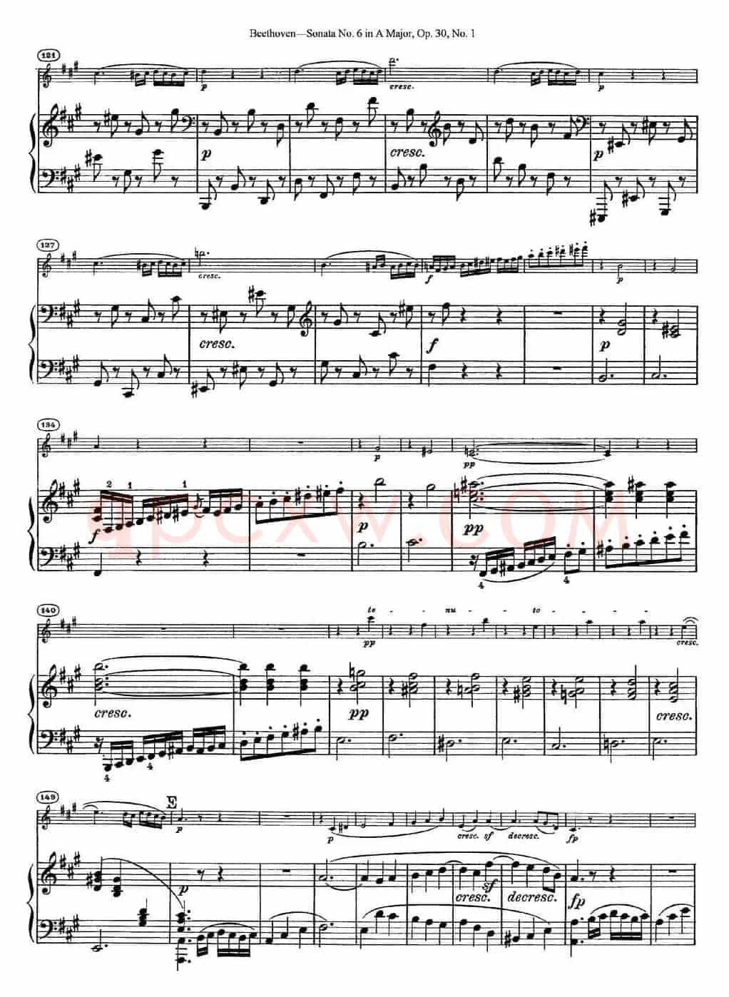 Violin Sonata No.6 in A Major Op.30 No.1（小提琴+钢琴伴奏）