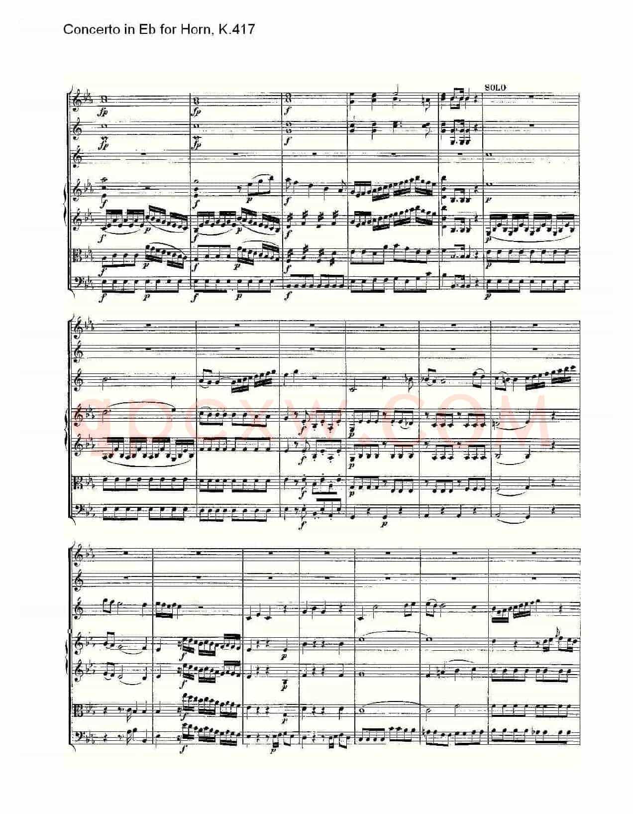 Concerto in Eb for Horn, K.417(Eb调法国号协奏曲, K.417)