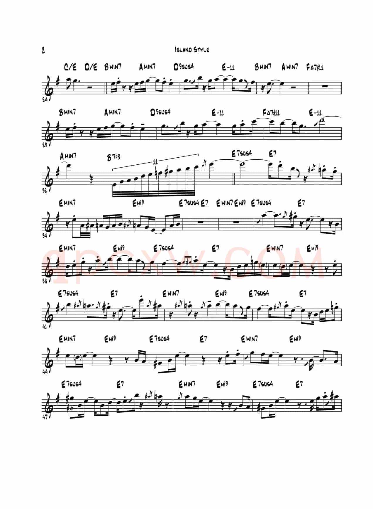 Island Stlye（次中音萨克斯）