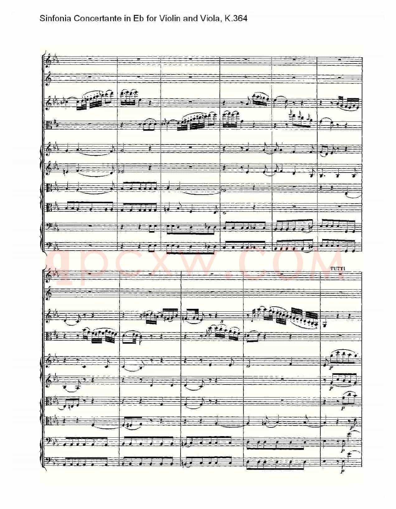 Eb调小提琴与中提琴炫技序曲, K.364(一)