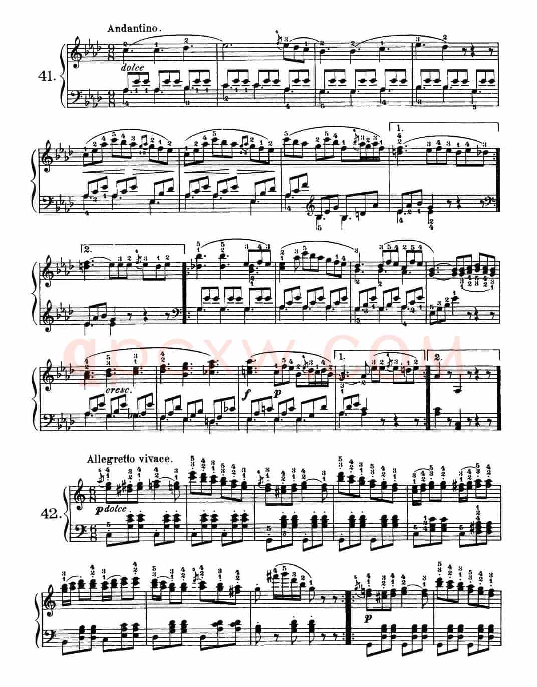 One Hundred and Ten Easy and Progressive Exercises Op.453(车尔尼110首简易练习曲 41——51)