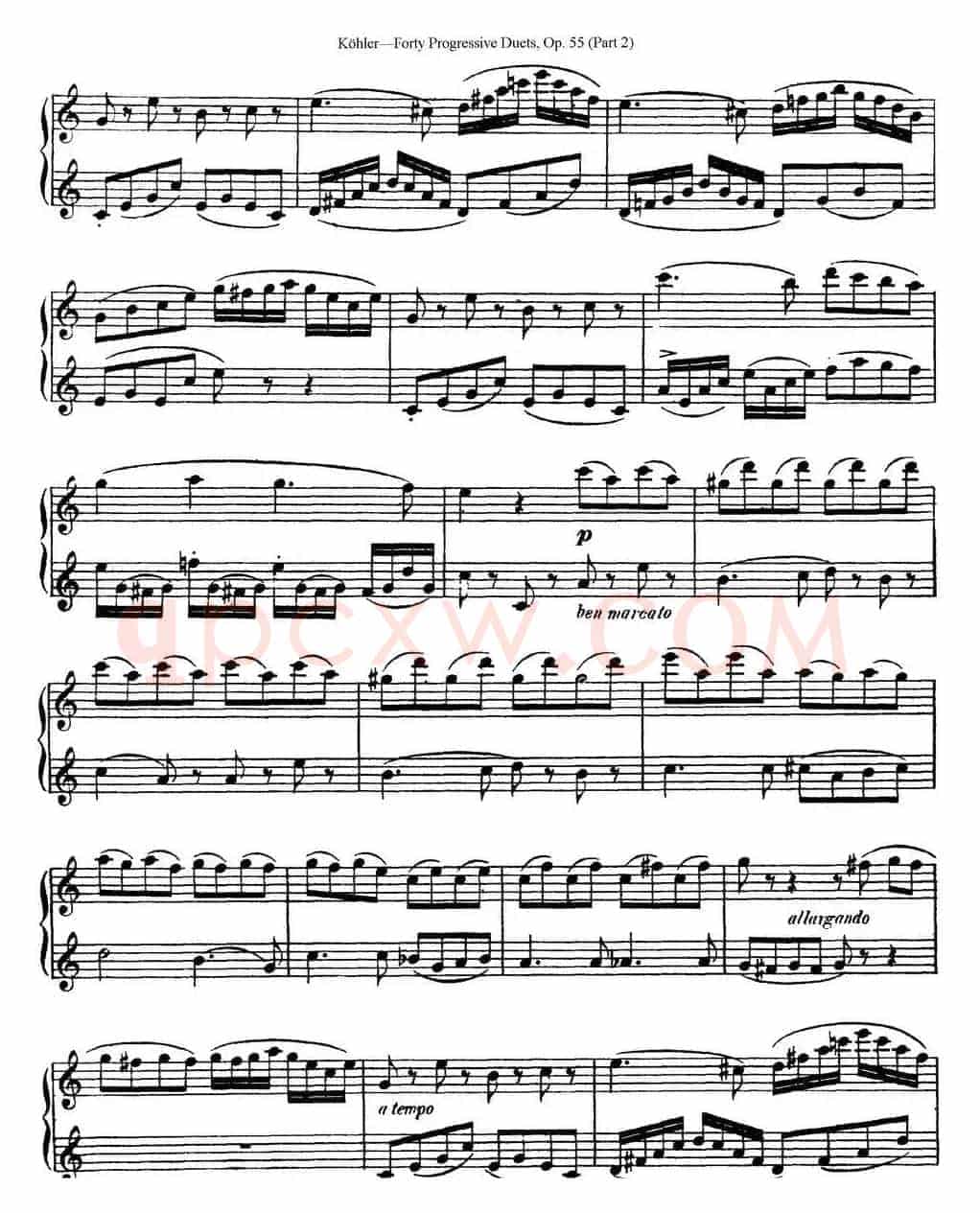 柯勒40首长笛提高练习曲OP.55（二重奏）（NO.1）