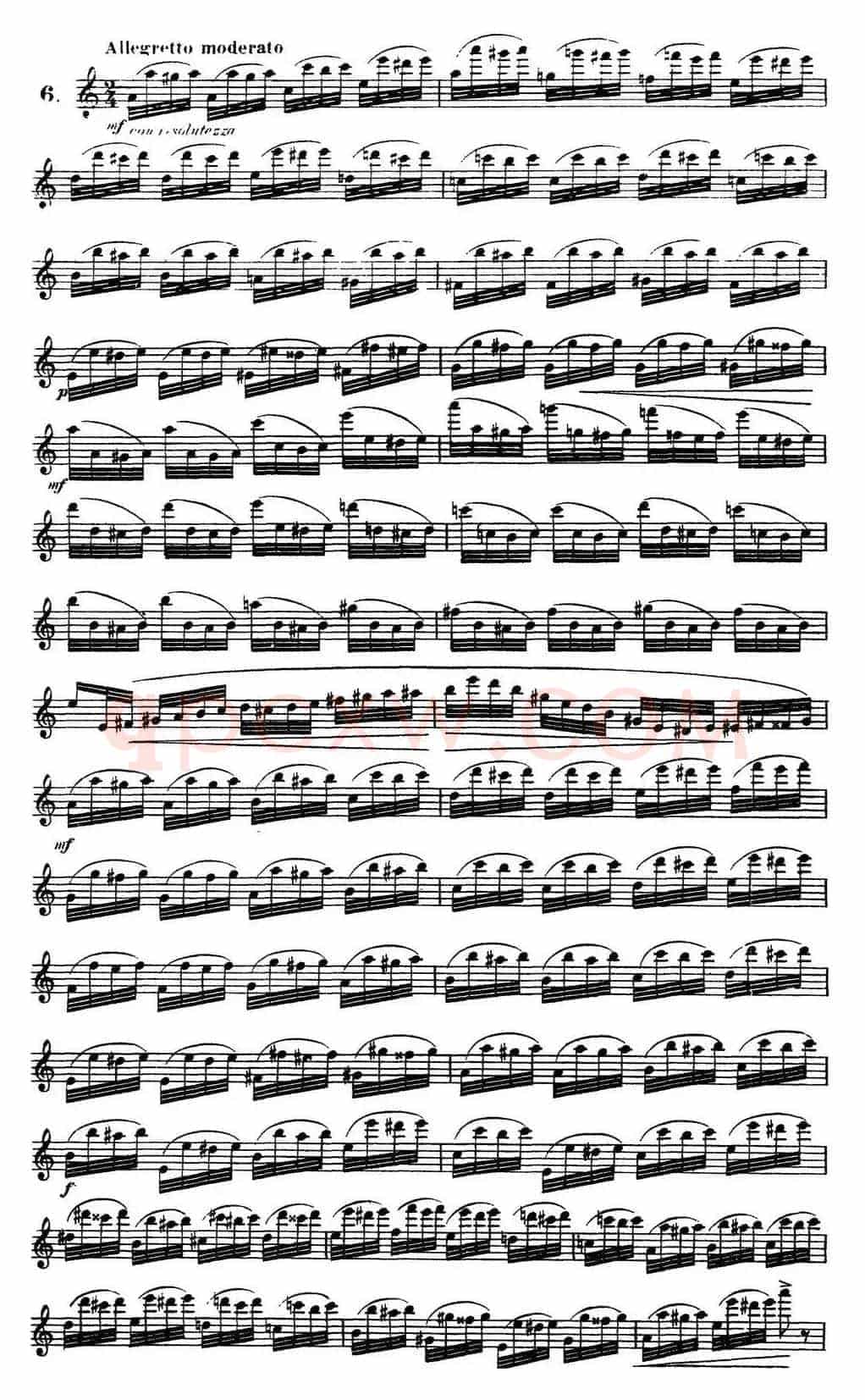 柯勒30首高级长笛练习曲作品75号（NO.6）