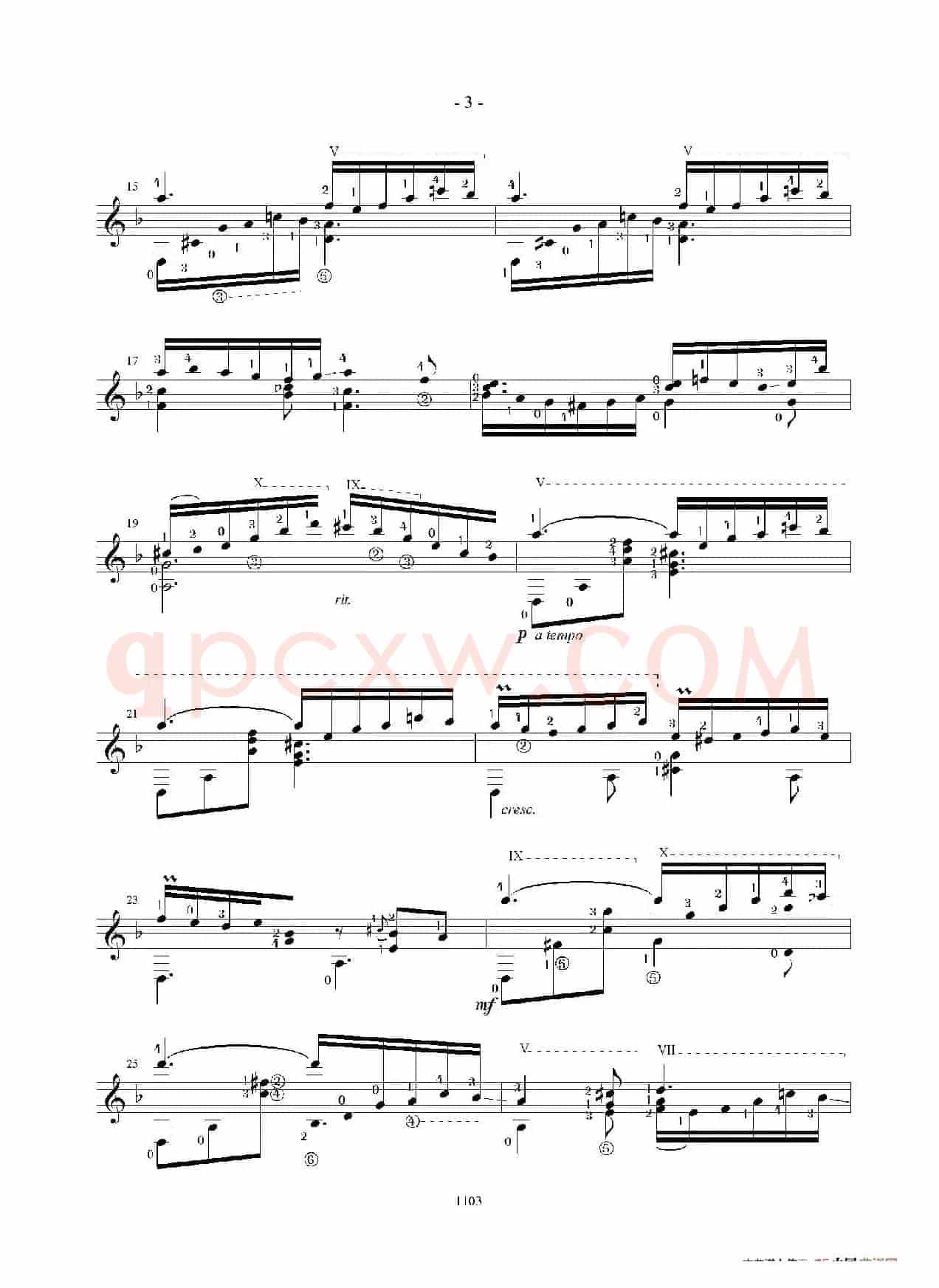 Mallorca(Barcarola Op.202)（古典吉他）