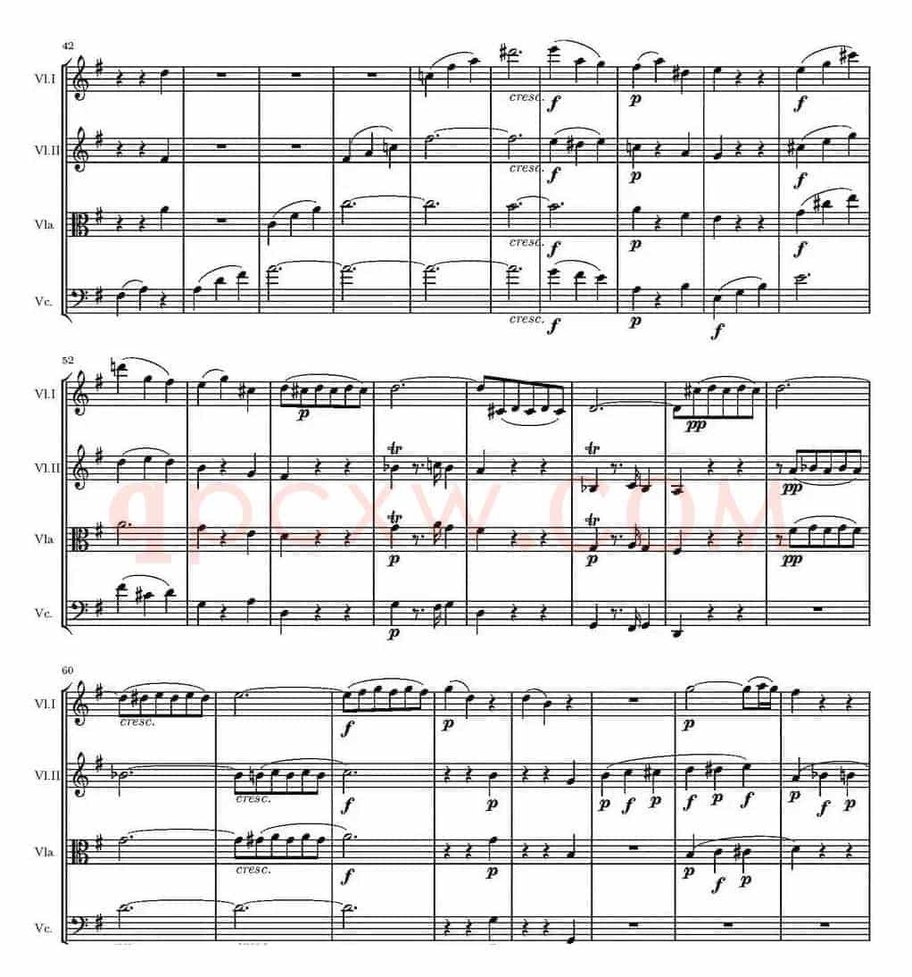 String Quartet KV.387（G大调弦乐四重奏）