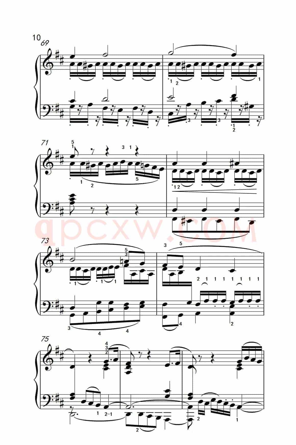 奏鸣曲 Opus 2 Nr.2 第二乐章（贝多芬奏鸣曲集 1）