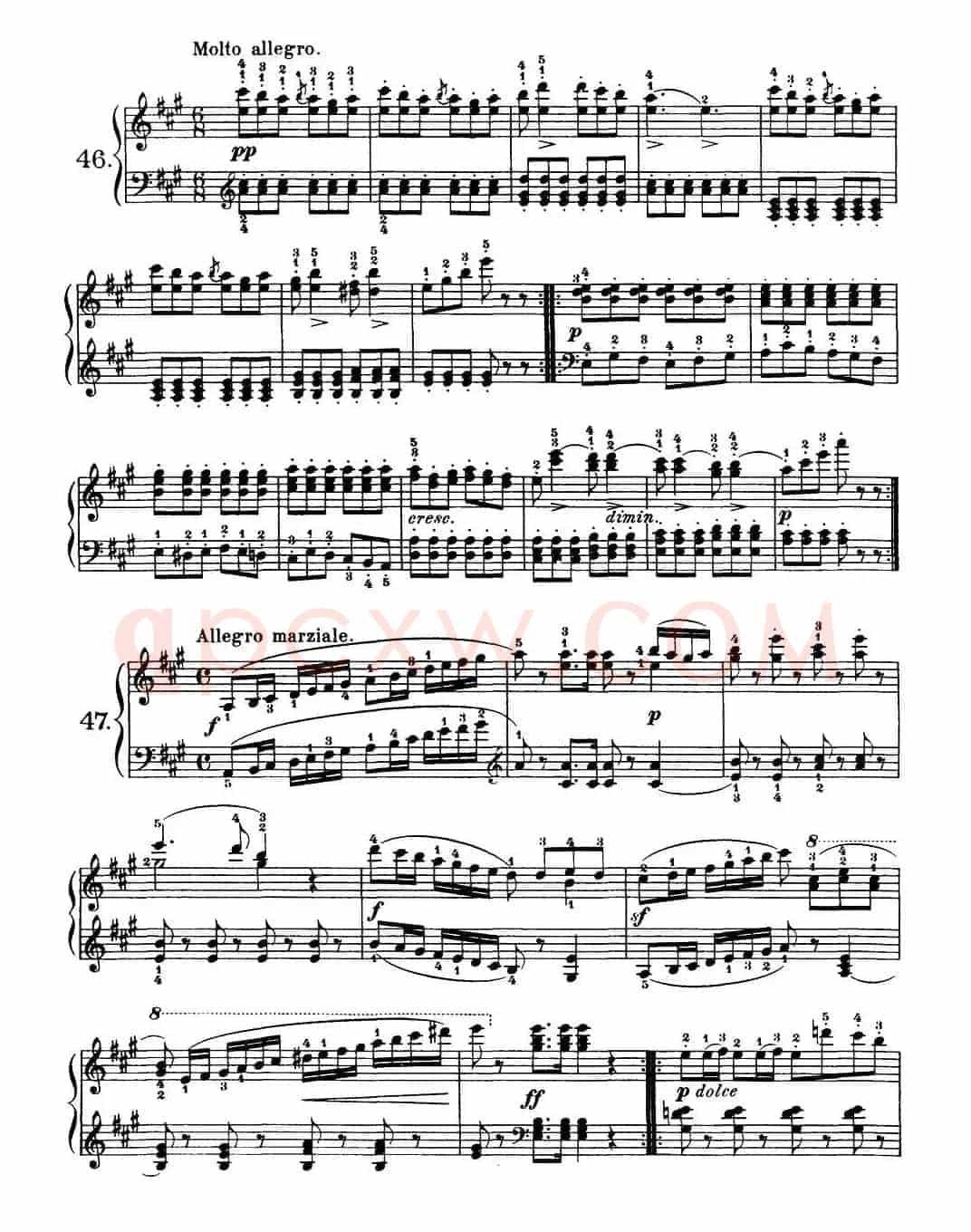 One Hundred and Ten Easy and Progressive Exercises Op.453(车尔尼110首简易练习曲 41——51)