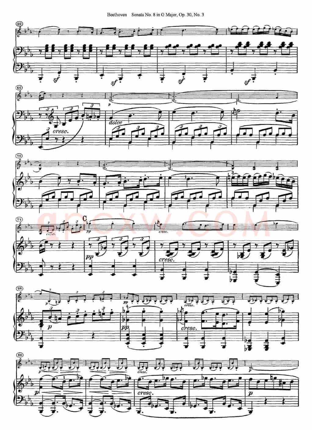 Violin Sonata No.8 in G Major Op.30 No.3（小提琴+钢琴伴奏）