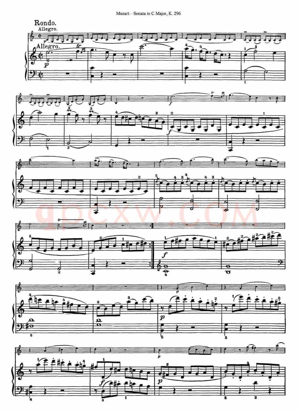 Violin Sonata in C Major K.296（小提琴+钢琴伴奏）