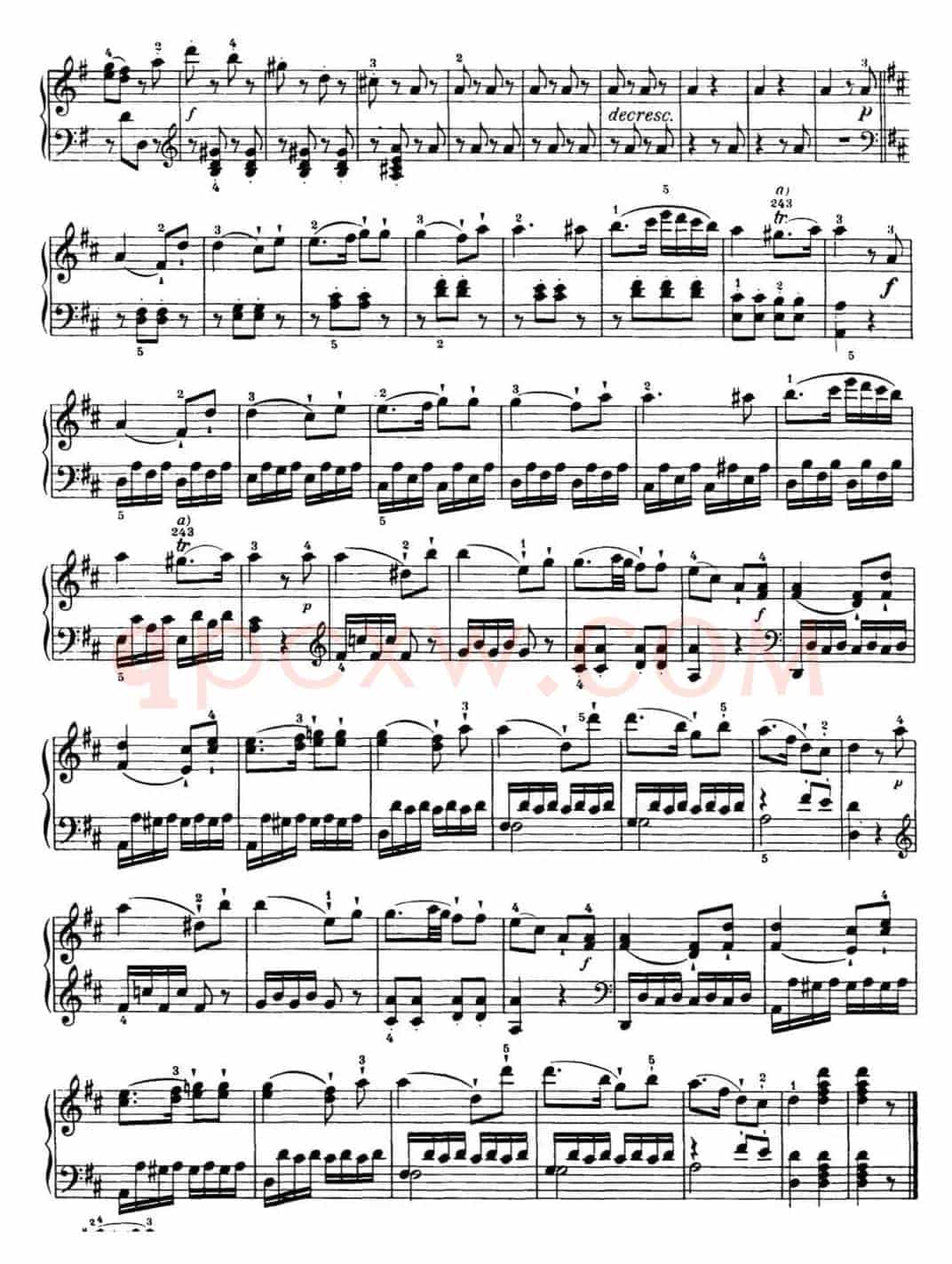 海顿 钢琴奏鸣曲 Hob XVI 37 in D major