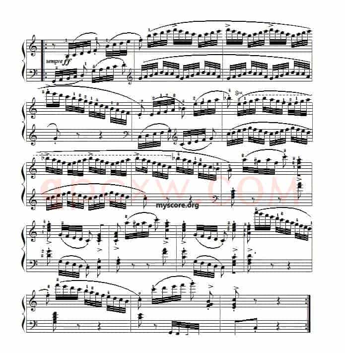 车尔尼(Czerny)849第16首曲谱及练习指导