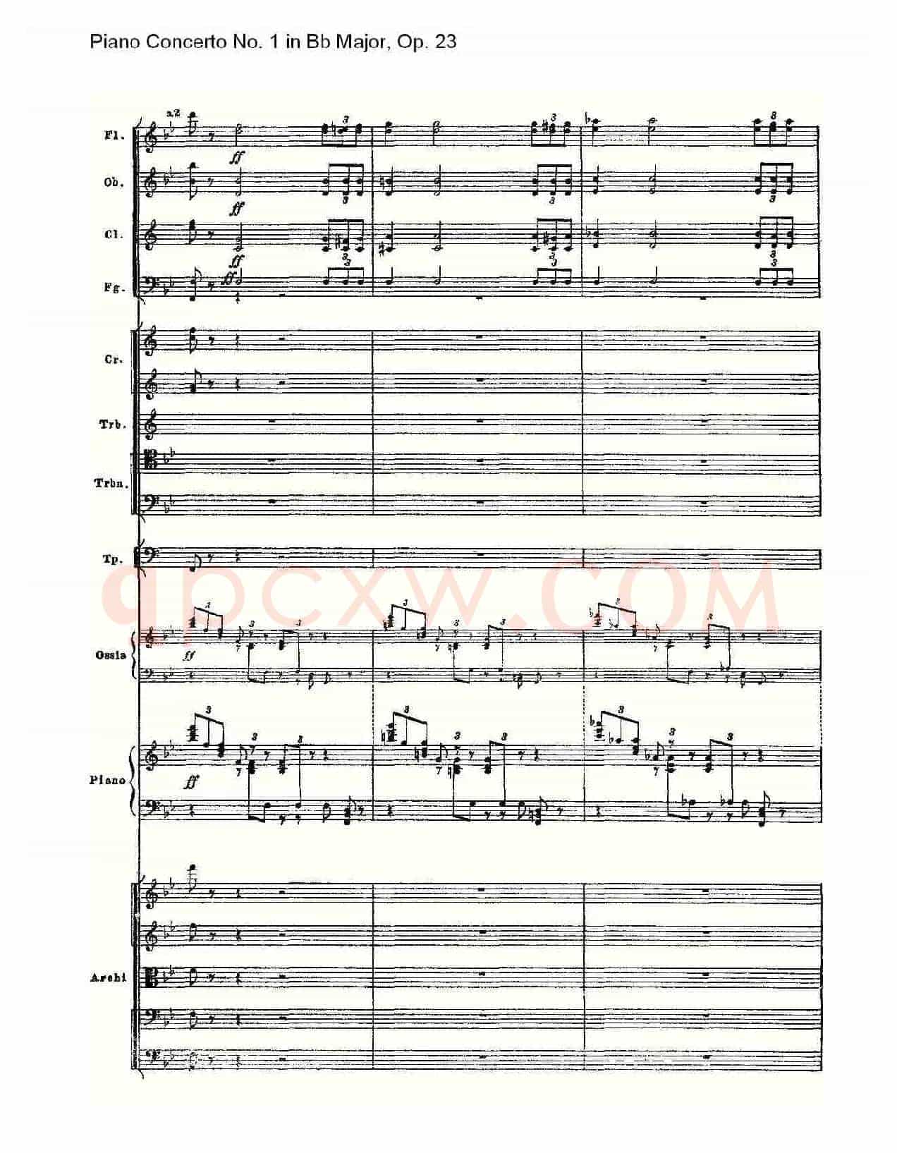 Bb大调第一钢琴协奏曲,Op.23第一乐章第二部(一)