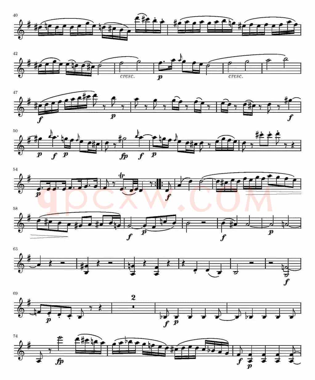 String Quartet KV.387（弦乐四重奏第一小提琴分谱）