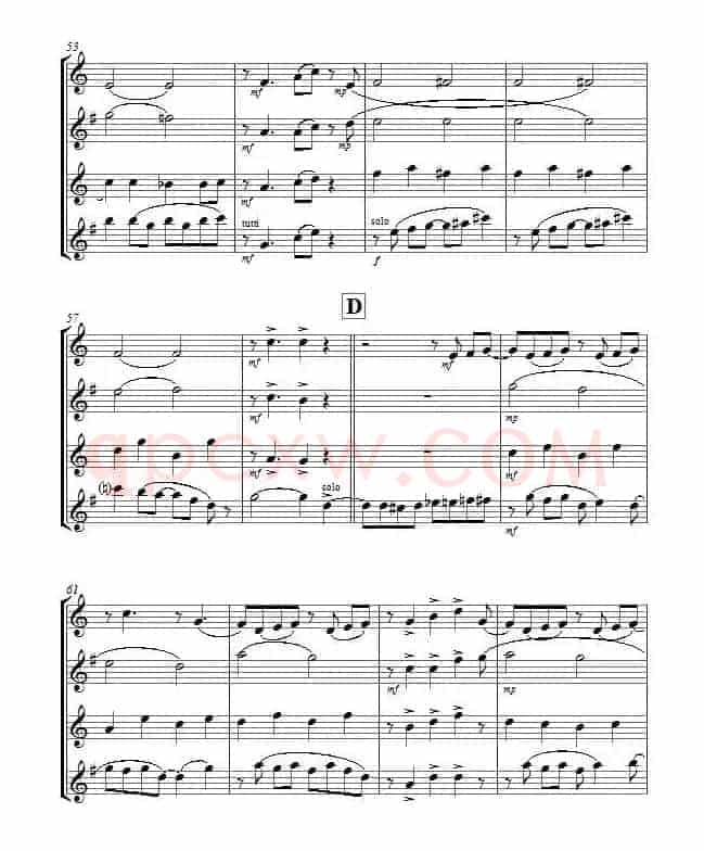 Yellow Jazz（saxophone quartet、四重奏）