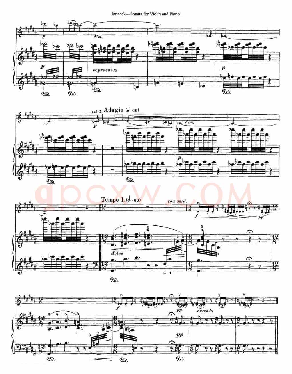 Janacek Sonata for Violin（小提琴+钢琴伴奏）