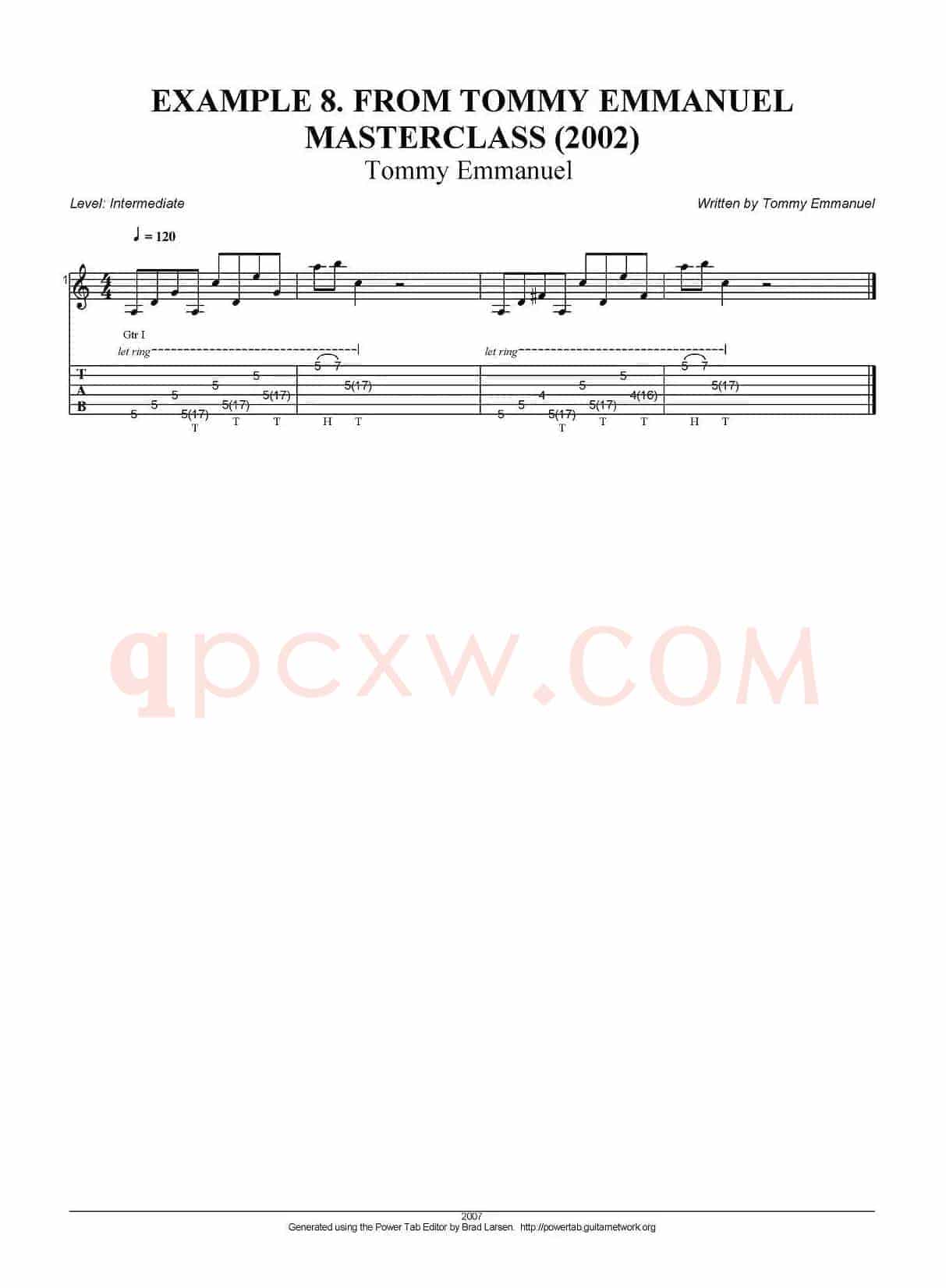 tommy emmanuel：masterclass example-8（指弹吉他）