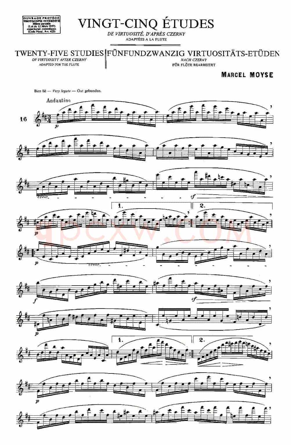 Moyse - 25 Studies after Czerny flute 之16（25首改编自车尔尼作品的练习曲）