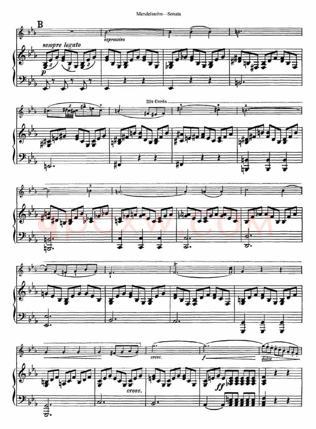 Mendelssohn Violin Sonata（小提琴+钢琴伴奏）