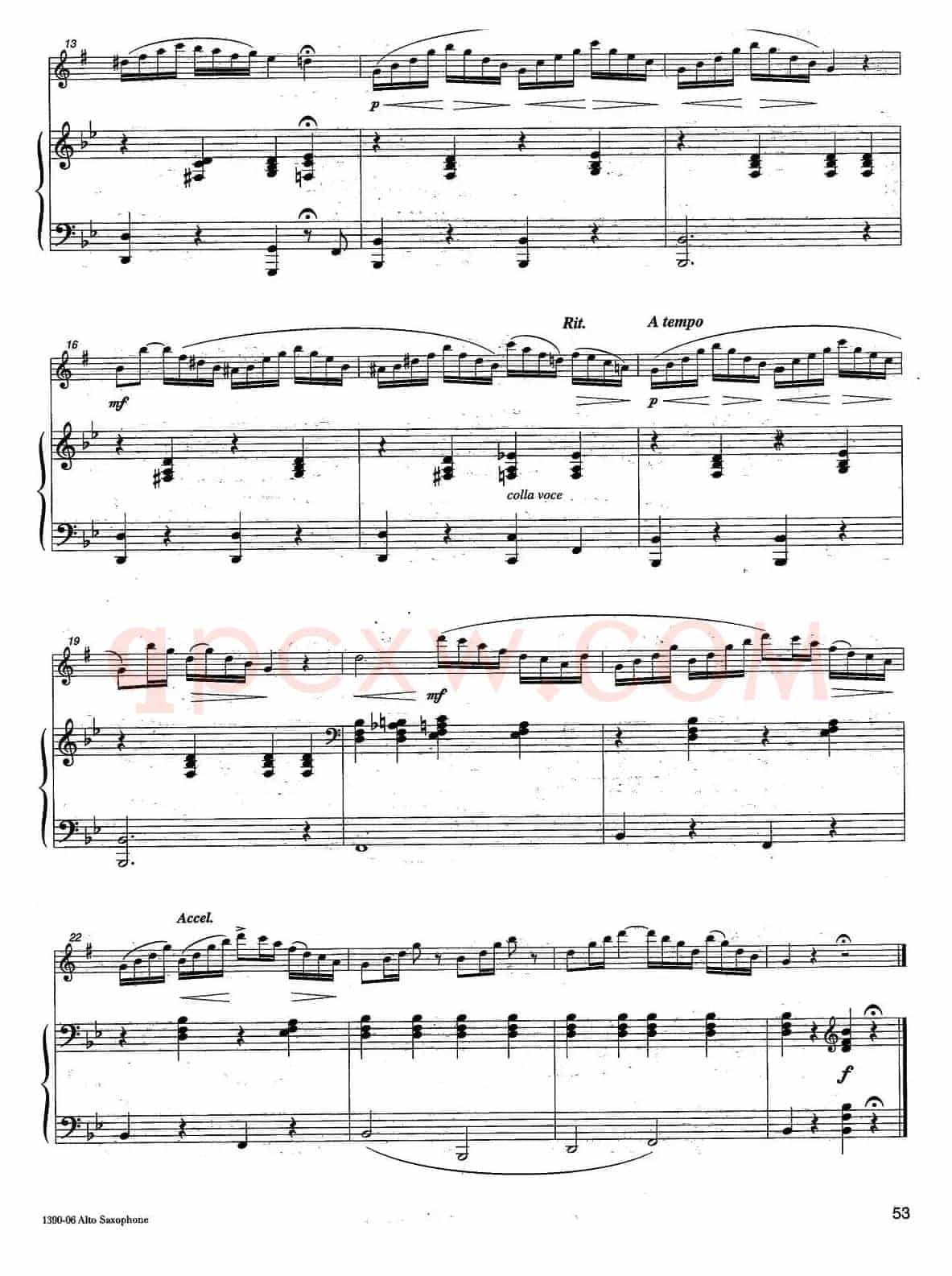 Allegro moderato（中音萨克所+钢琴伴奏）