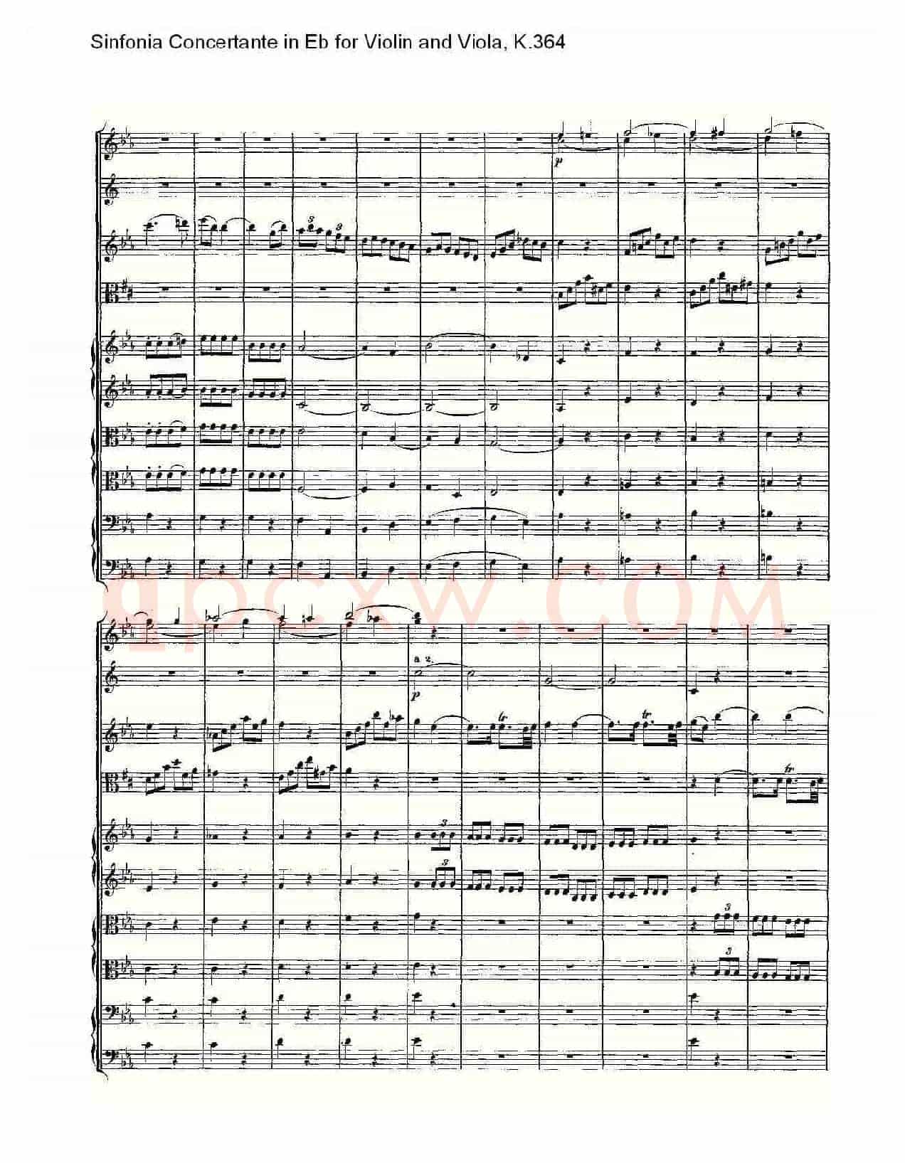 Eb调小提琴与中提琴炫技序曲, K.364(二)
