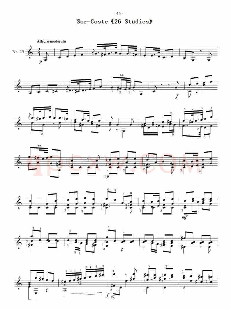 Sor-Coste《26 Studies》（STUDY 25）