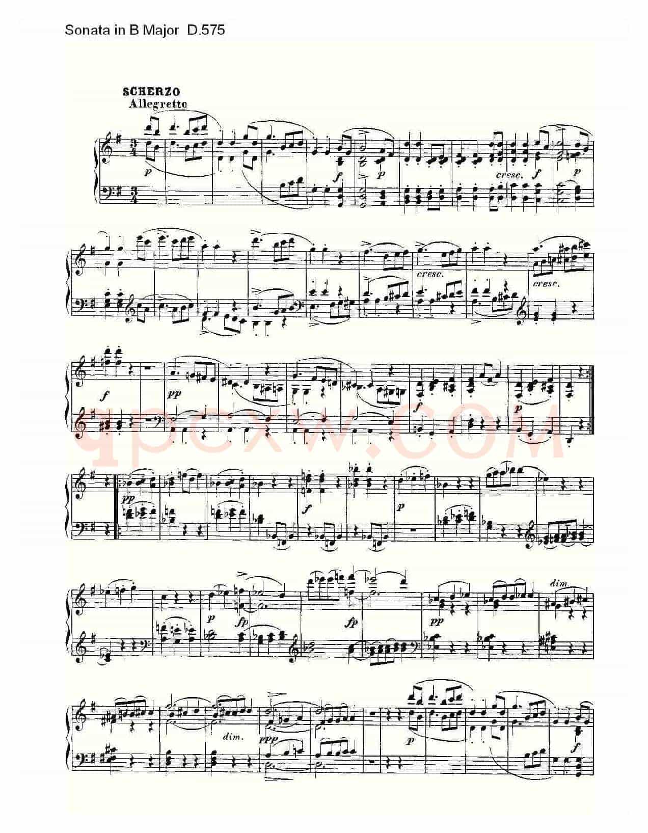 Sonata in B Major D.575（B大调奏鸣曲 D.575）