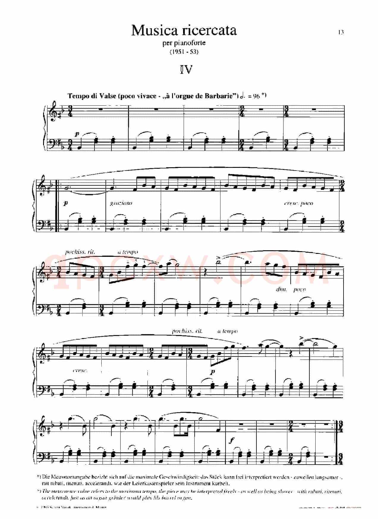 Musica Ricercata(音乐习作·4)