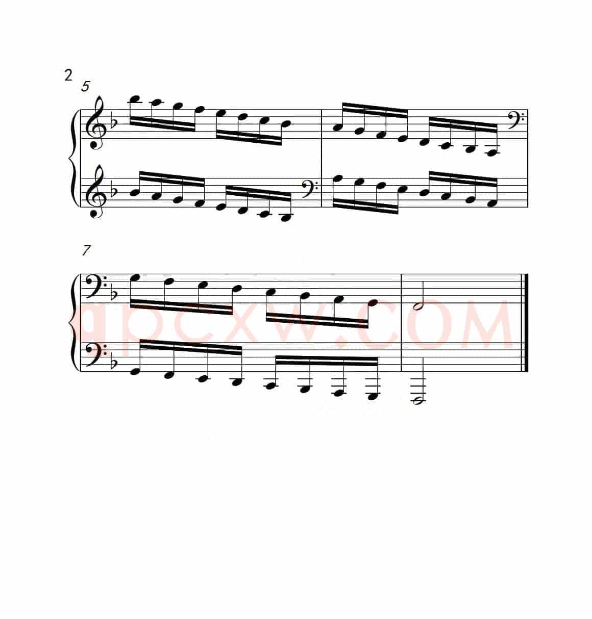 第四级 F大调音阶（中国音乐学院钢琴考级作品1~6级）