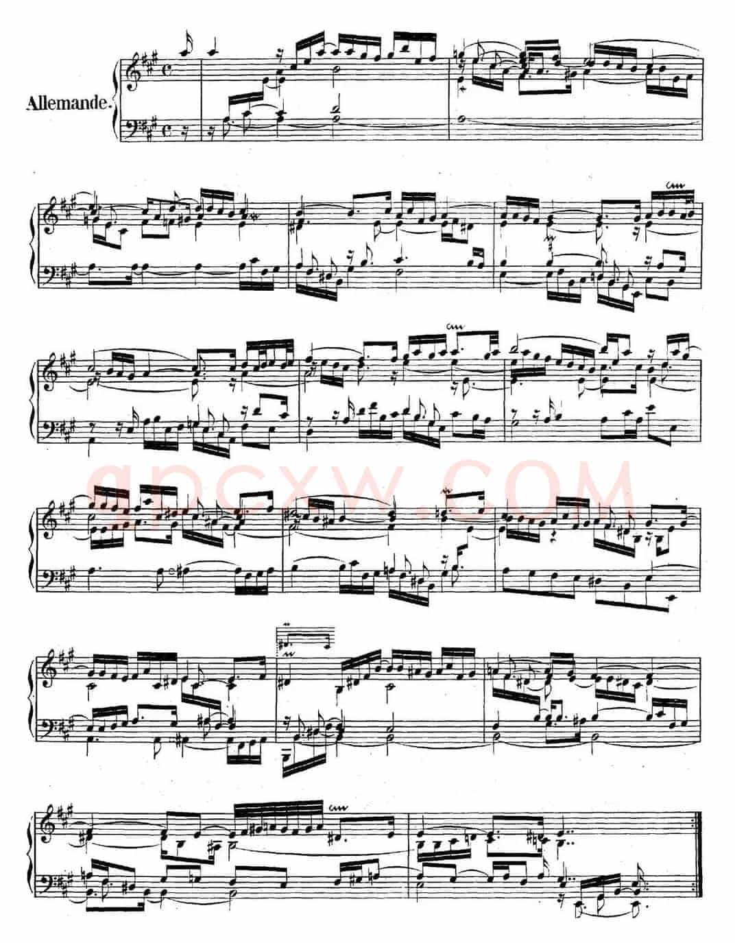 英国组曲No.1 巴赫 A大调 1st Suite BWV 806