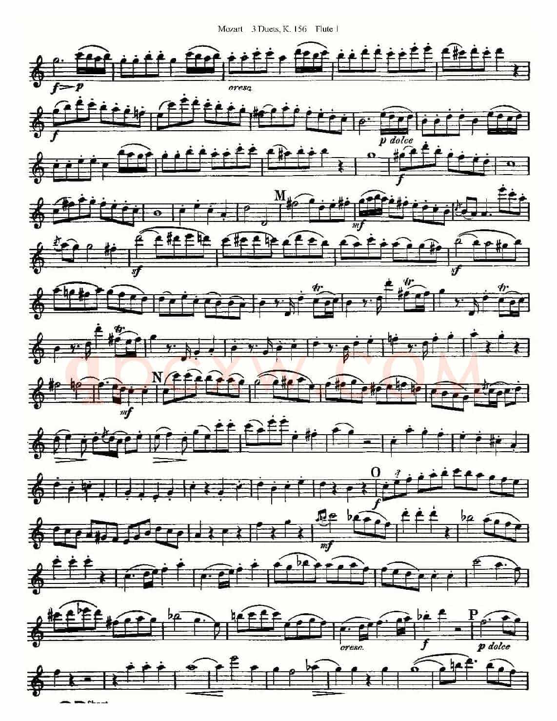 3 Duets K.156 之第一长笛（二重奏三首 K156号）