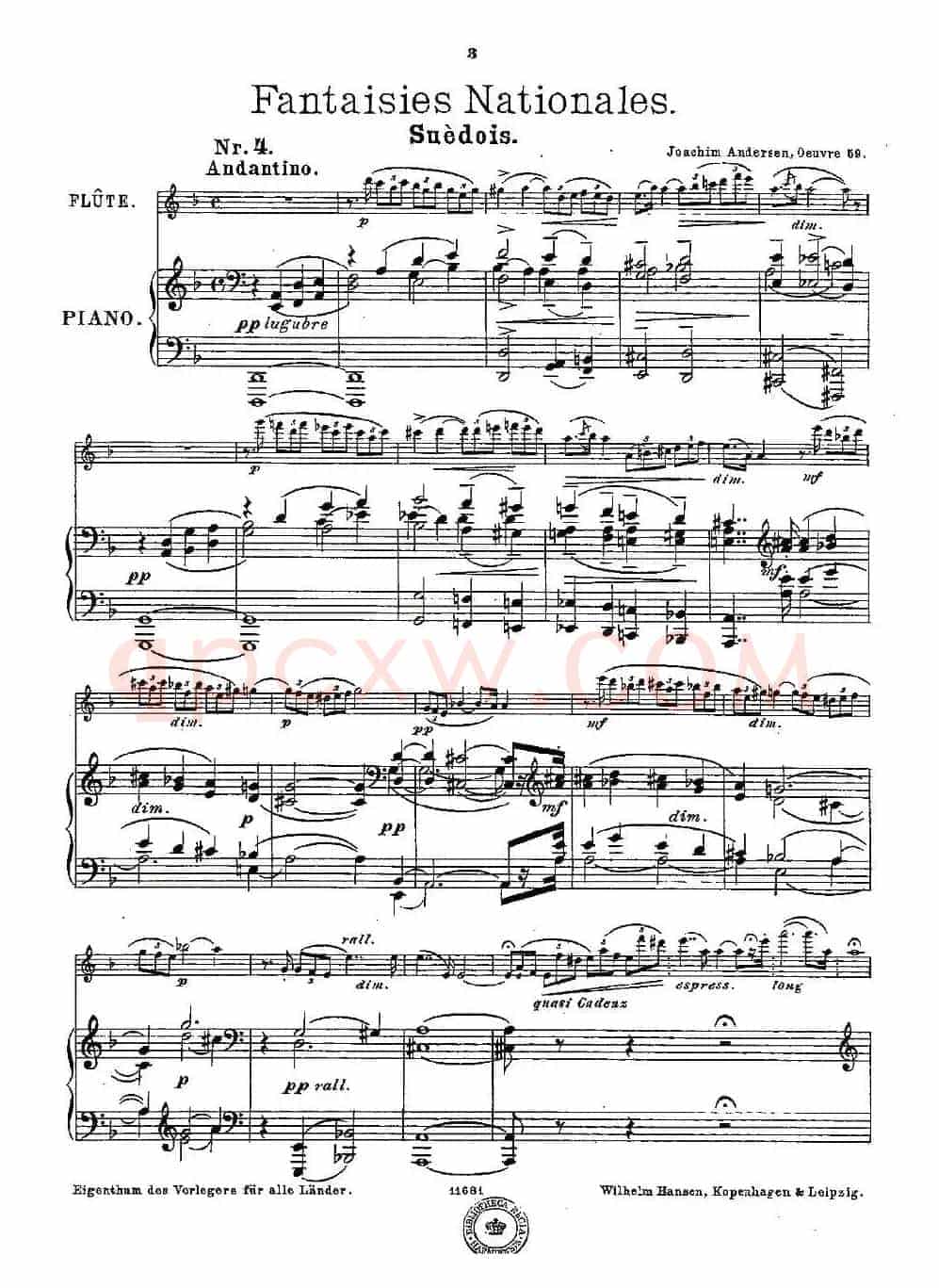 Fantaisies nationales. Op. 59, 4. （长笛+钢琴伴奏）