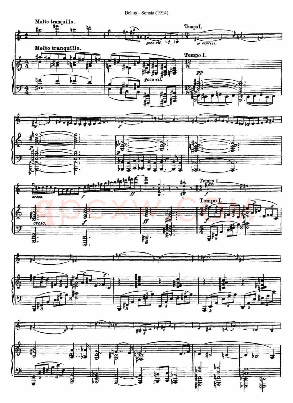 Delius Sonata（小提琴+钢琴伴奏）